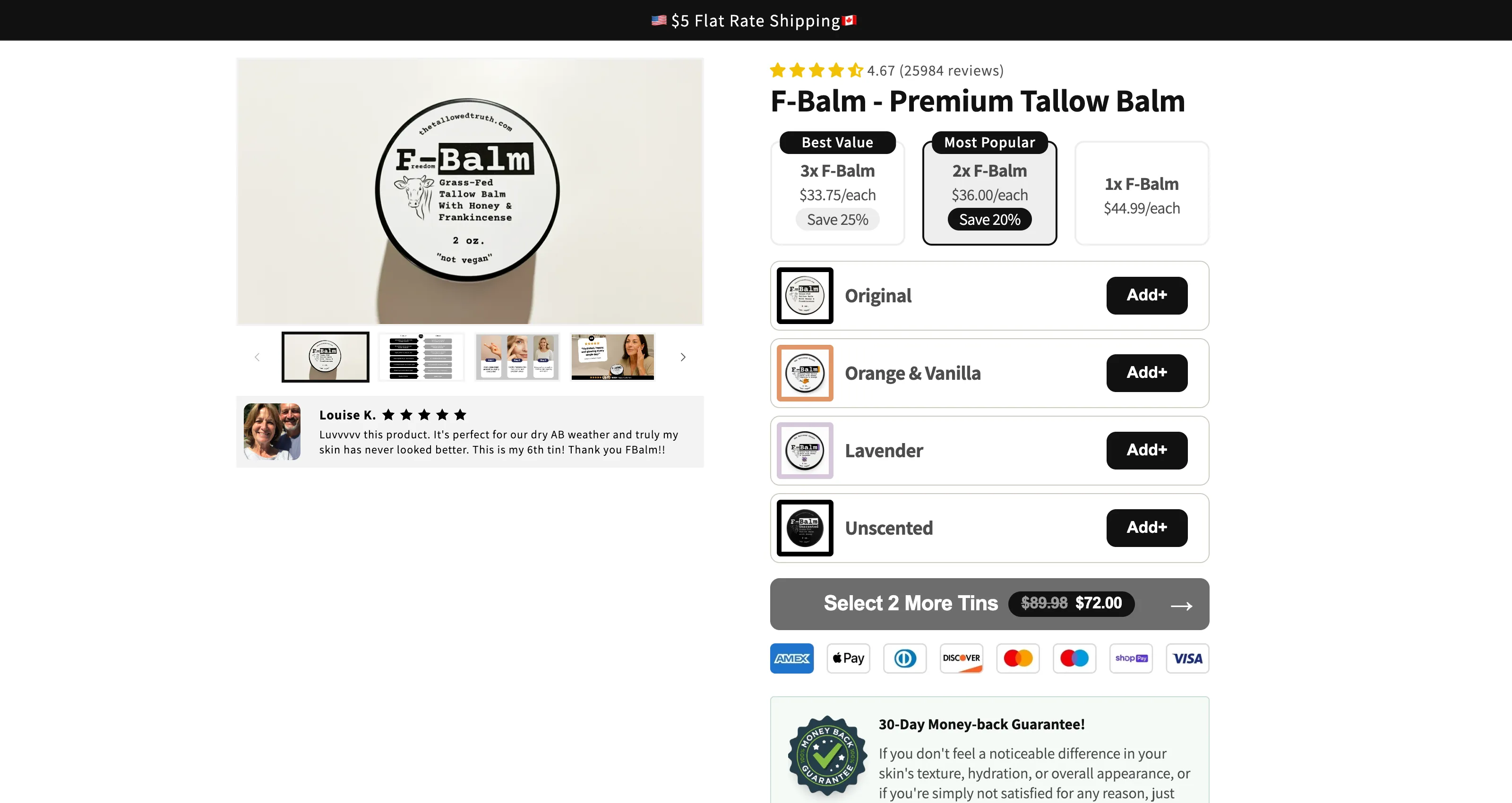 001 — Bundle size on top, scents below: the whole decision resolves without leaving the buybox